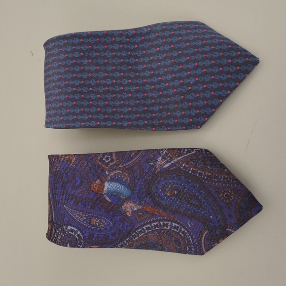Lot of 2Lanvin All Silk Neck Ties Men's